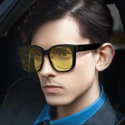 URUMQI Night Vision Driving Glasses For Women Anti Glare Fit Over Glasses, Polarized Night Time Glasses HD Yellow Lens