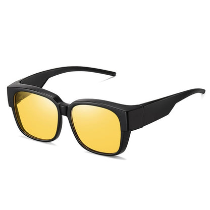 URUMQI Night Vision Driving Glasses For Women Anti Glare Fit Over Glasses, Polarized Night Time Glasses HD Yellow Lens