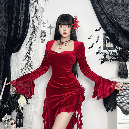 Christmas European And American Temperament Split Dress