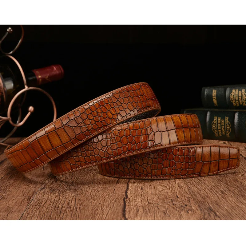 🧷 Crocodile Leather Belt Strap – Premium & Stylish 🕵️‍♂️