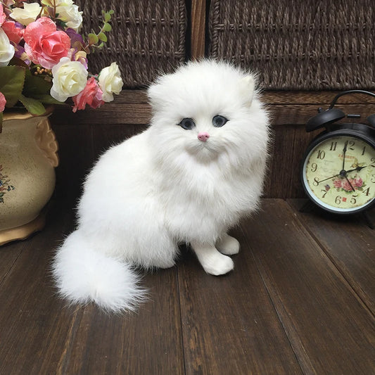 🐱✨ Lifelike White Persian Cat Plush ✨🐱