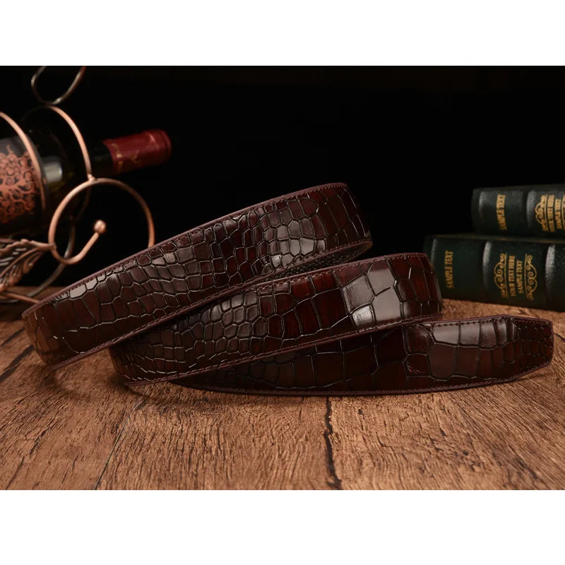 🧷 Crocodile Leather Belt Strap – Premium & Stylish 🕵️‍♂️