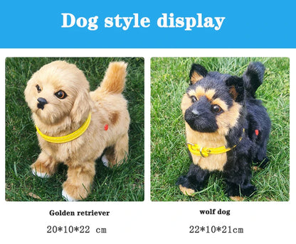 New Simulation Electric Pet Dog Voice Control Walking Nodding Music Touch Robot Animal Plush Pet Children's Toy Gift