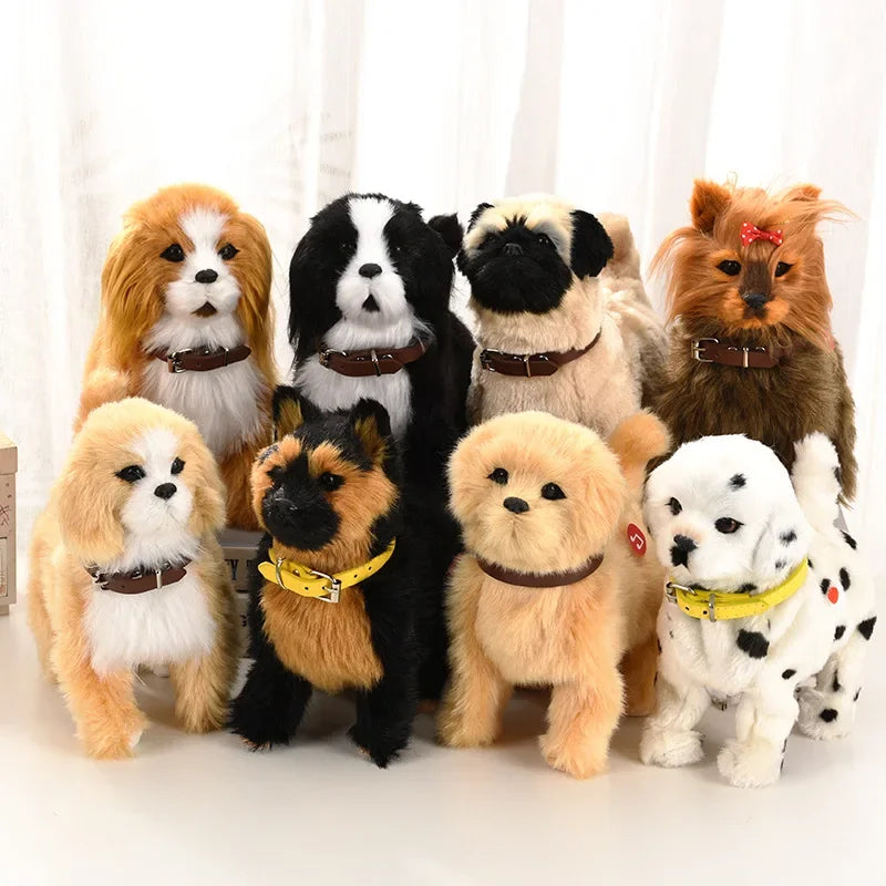 New Simulation Electric Pet Dog Voice Control Walking Nodding Music Touch Robot Animal Plush Pet Children's Toy Gift