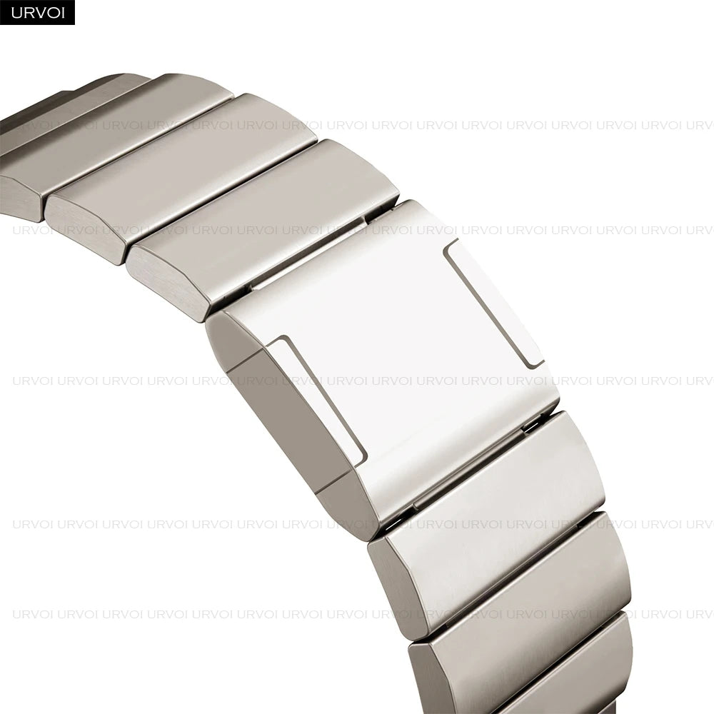 URVOI Link bracelet for Apple Watch Ultra 2 Series 10 9 8 7 6 5 stainless steel strap for iWatch Magnet buckle band 45 46 49 mm