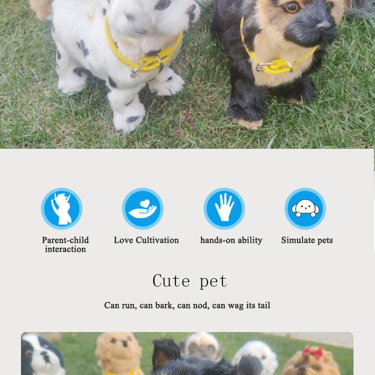 New Simulation Electric Pet Dog Voice Control Walking Nodding Music Touch Robot Animal Plush Pet Children's Toy Gift