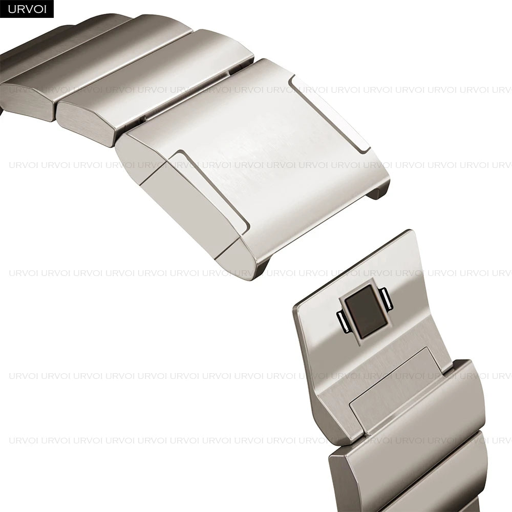 URVOI Link bracelet for Apple Watch Ultra 2 Series 10 9 8 7 6 5 stainless steel strap for iWatch Magnet buckle band 45 46 49 mm