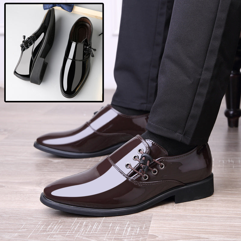 Trending Italian Patent Leather Shoes For Men Business Shoe Lace Up Oxfords Plus Size Male Wedding Party Shoes Men Black Leather